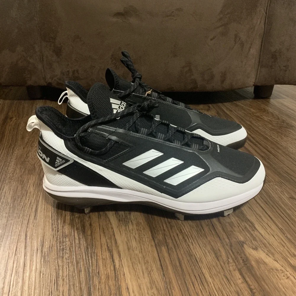 Adidas Icon 7 Boost Black White Metal Baseball Cleats Men's Size 13 FY4178